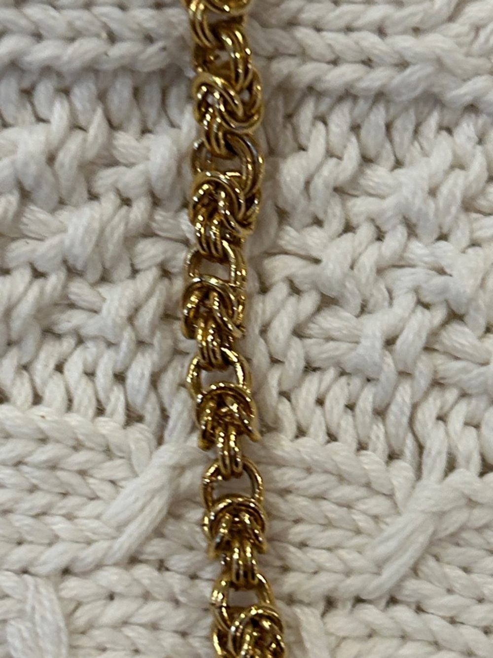 D’Orlan Chunky Vintage 24 inch gold plated byzantine link chain.  14 kt plate